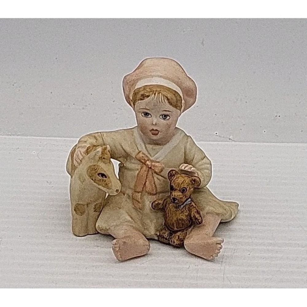 Jan Hagara Collectible Figurine Brianna 520617 Girl with Teddy Bear & Horse